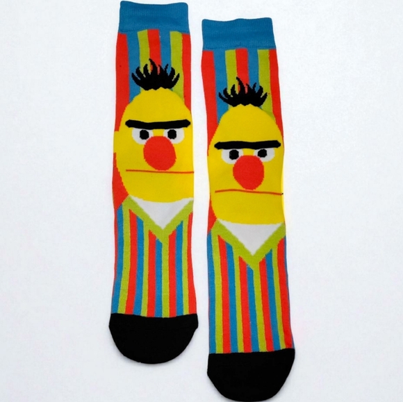 😃 SESAME STREET Colorful CREW SOCKS 1 PAIR MENS SHOE SIZE 6.5 - 11 - Picture 4 of 4